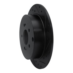 Mitsubishi Endeavor Brake Rotor (1) - Rear Right - R1 Concepts - Drilled & Slotted - Black - `04-`11